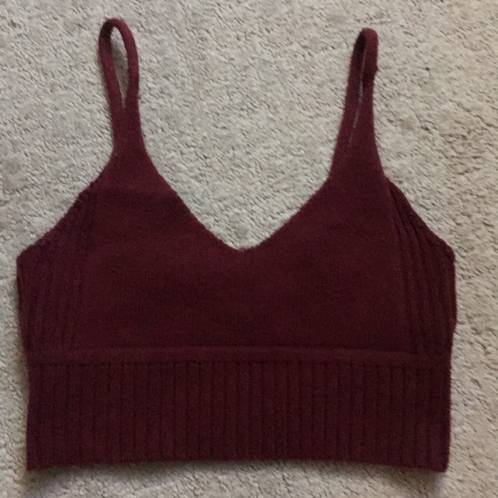 Out from Under - burgundy crop tank